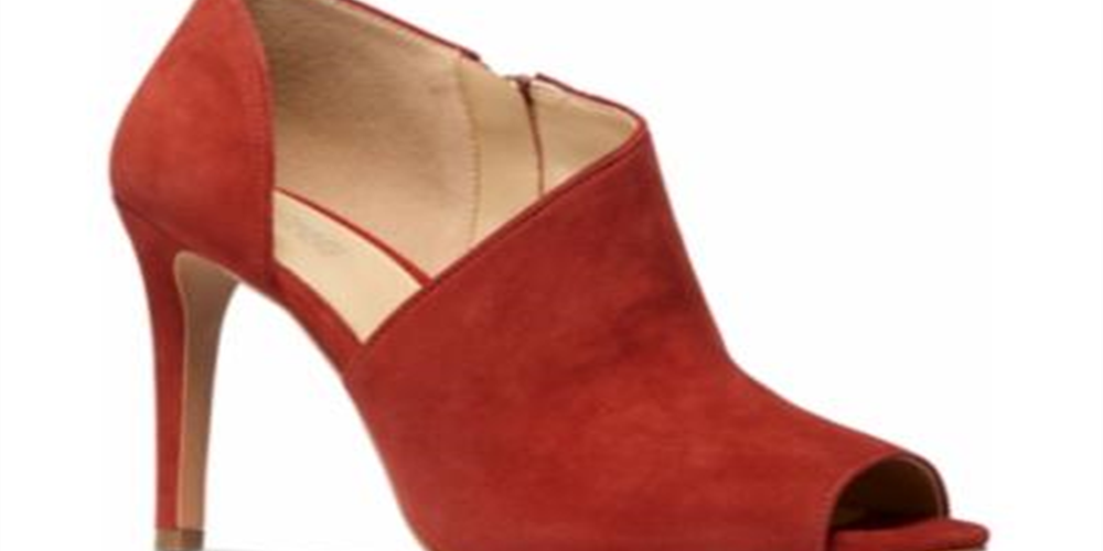 Michael Kors Elodie Peep Toe Shooties Feminino Rust Tamanho 8,5