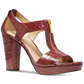 Sandálias sociais plataforma Michael Kors Berkley femininas, vermelhas, tamanho 8,5