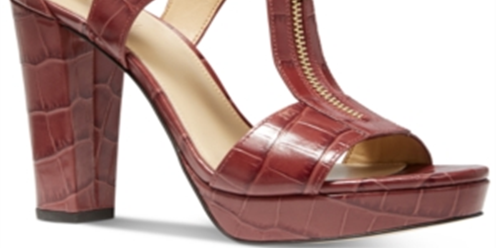 Sandálias sociais plataforma Michael Kors Berkley femininas, vermelhas, tamanho 8,5