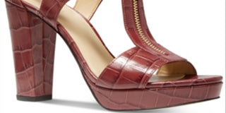 Sandálias sociais plataforma Michael Kors Berkley femininas, vermelhas, tamanho 8,5