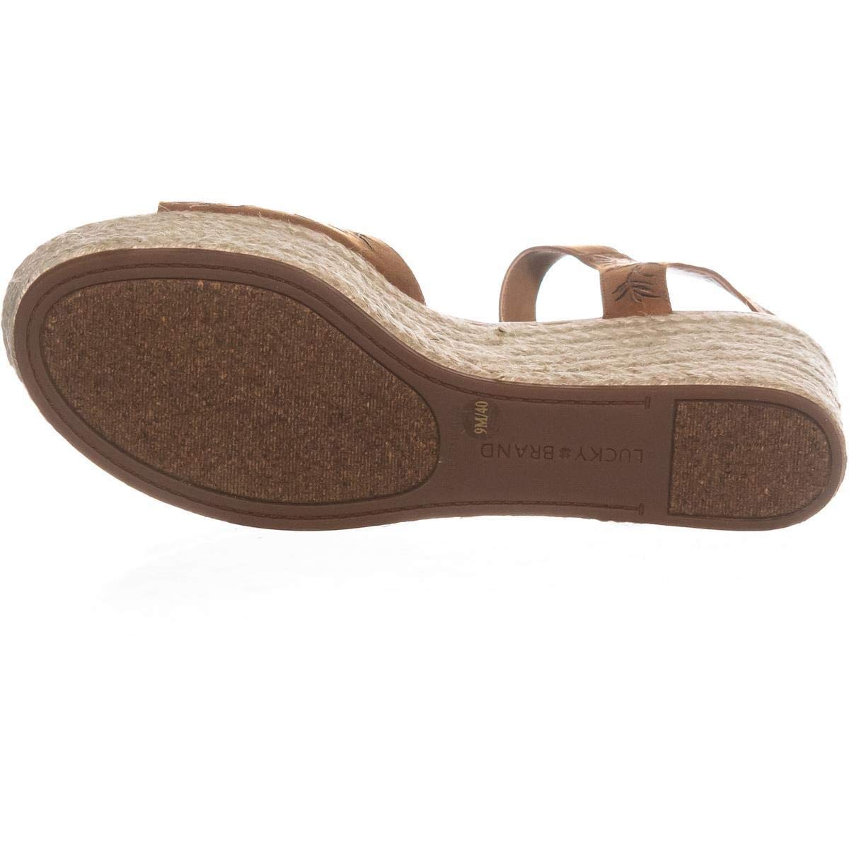 Sandálias bordadas femininas Lucky Brand, marrom, tamanho 10 M