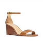 Sandálias femininas Michael Kors Fiona Wedge com tiras no tornozelo e salto alto, marrom, tamanho 6,5 M