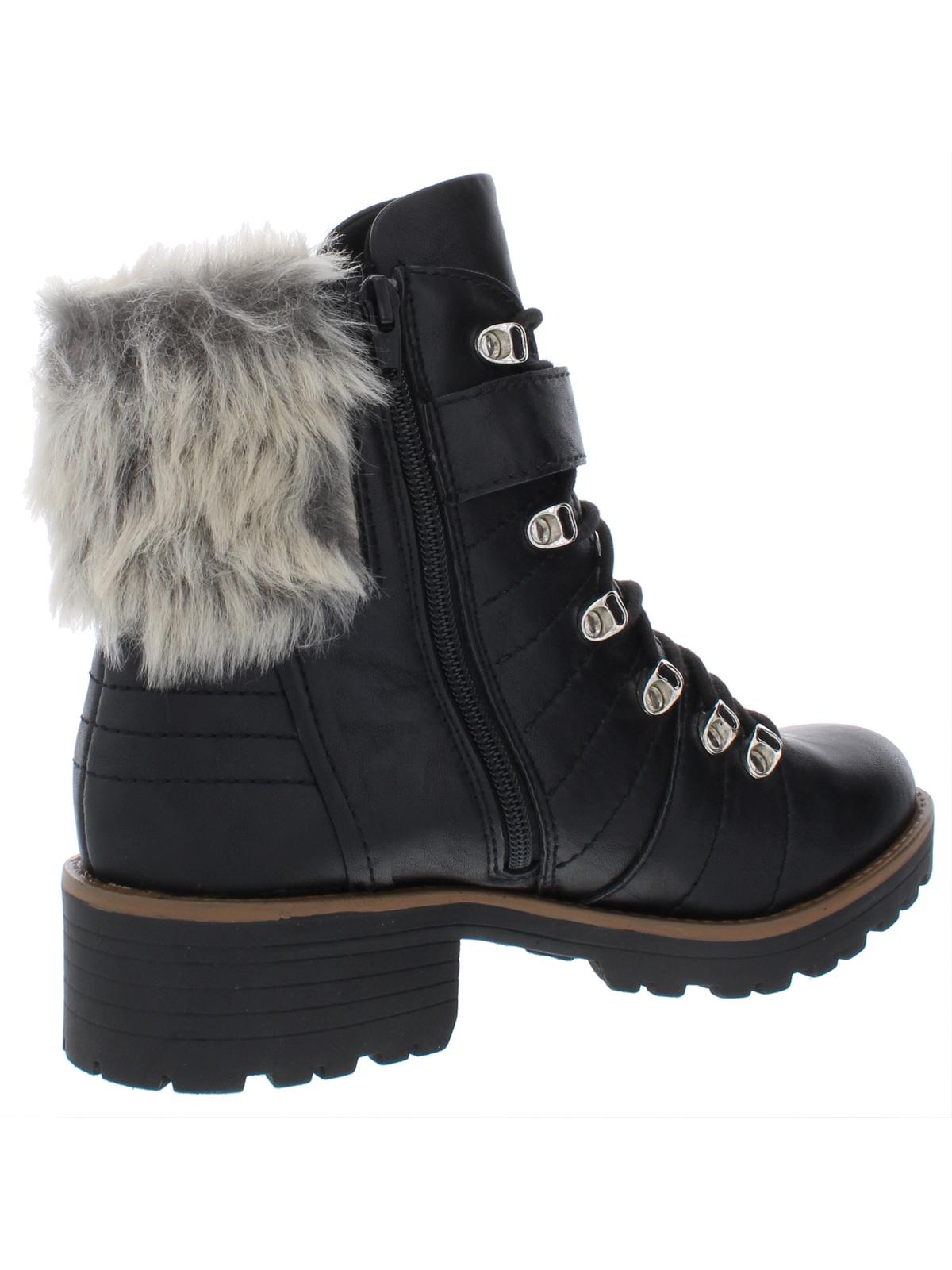 Botas de inverno femininas American Rag Jojo de couro sintético, pretas, tamanho 5 M