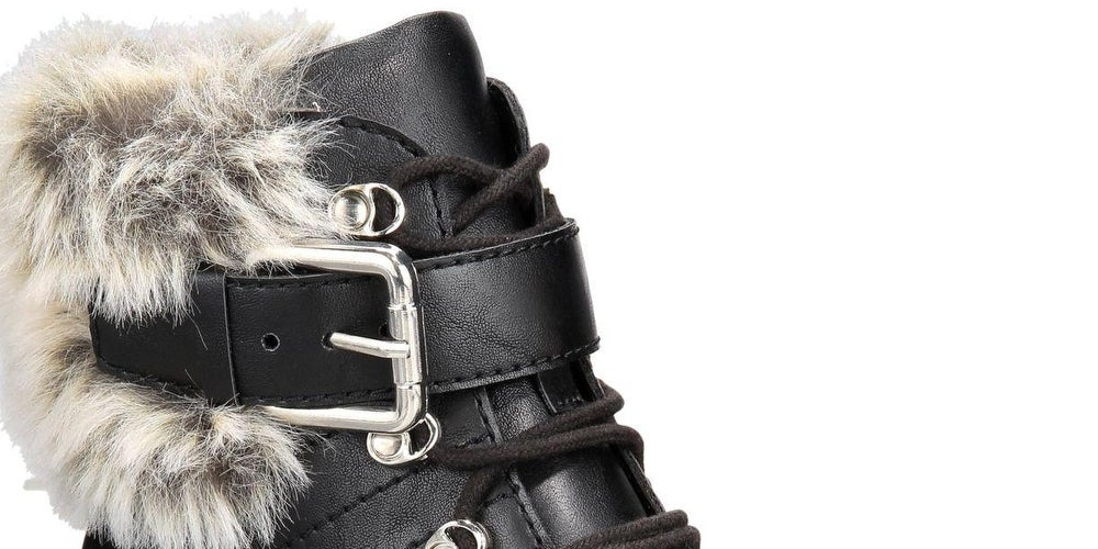 Botas de inverno femininas American Rag Jojo de couro sintético, pretas, tamanho 5 M