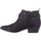 Botas de motocicleta femininas Material Girl com bico amendoado e cano curto, pretas, tamanho 6 M