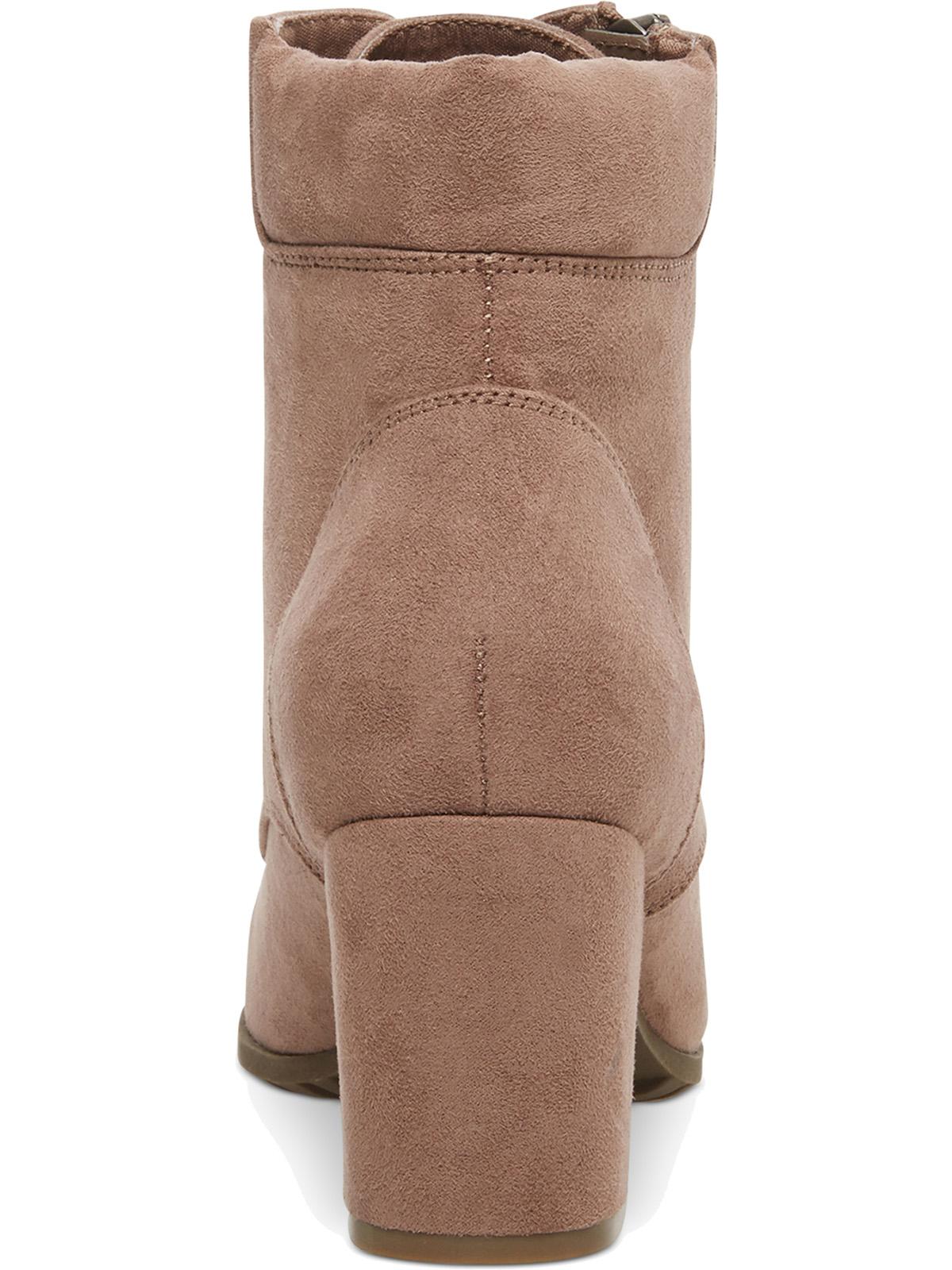 Botas femininas Madden Girl de camurça com bico amendoado e cano curto, tamanho 9,5 m