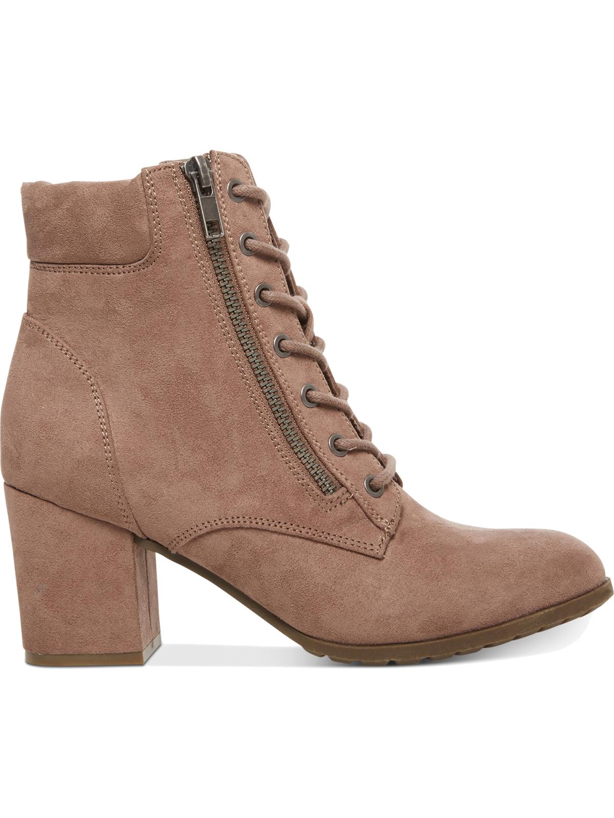 Botas femininas Madden Girl de camurça com bico amendoado e cano curto, tamanho 9,5 m