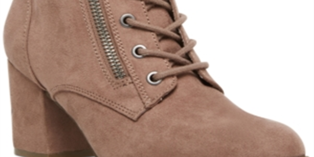 Botas femininas Madden Girl de camurça com bico amendoado e cano curto, tamanho 9,5 m