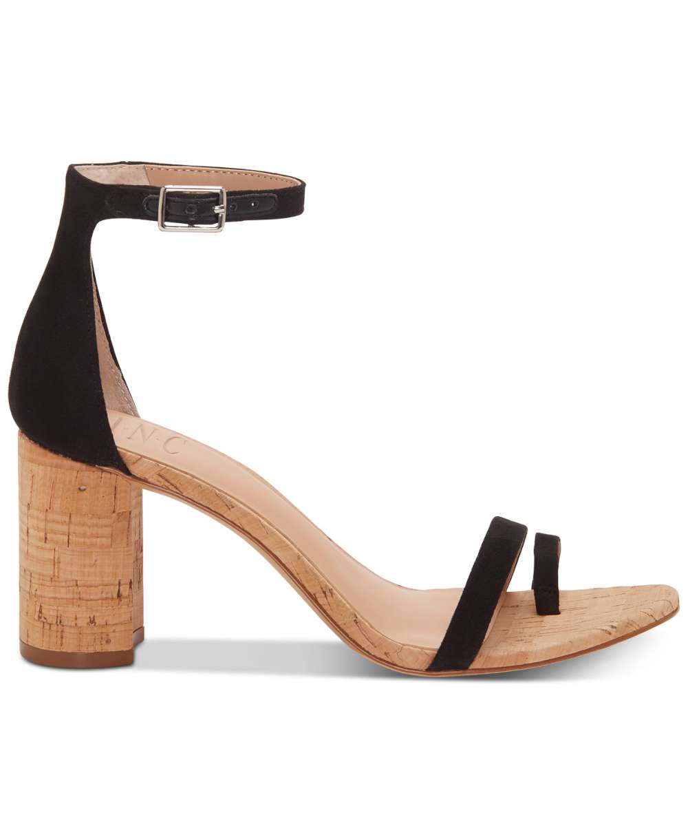 INC International Concepts Wanada feminino com bico aberto e tira no tornozelo, sapato clássico, preto, tamanho 9 M