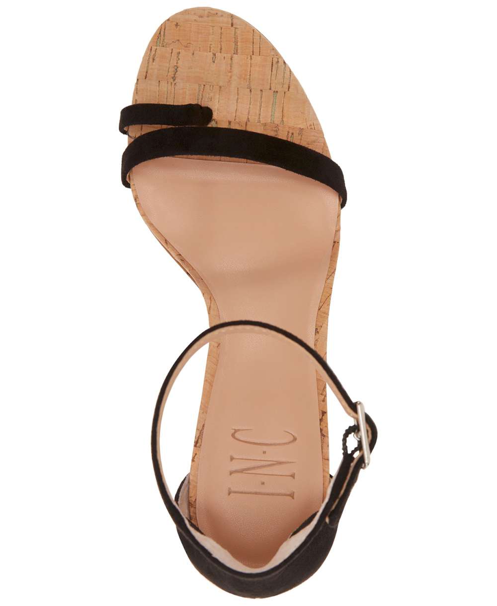 INC International Concepts Wanada feminino com bico aberto e tira no tornozelo, sapato clássico, preto, tamanho 9 M