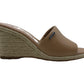 Calvin Klein Sandálias Femininas Britta Couro Abertas Plataforma Casual Marrom Tamanho 9,5M