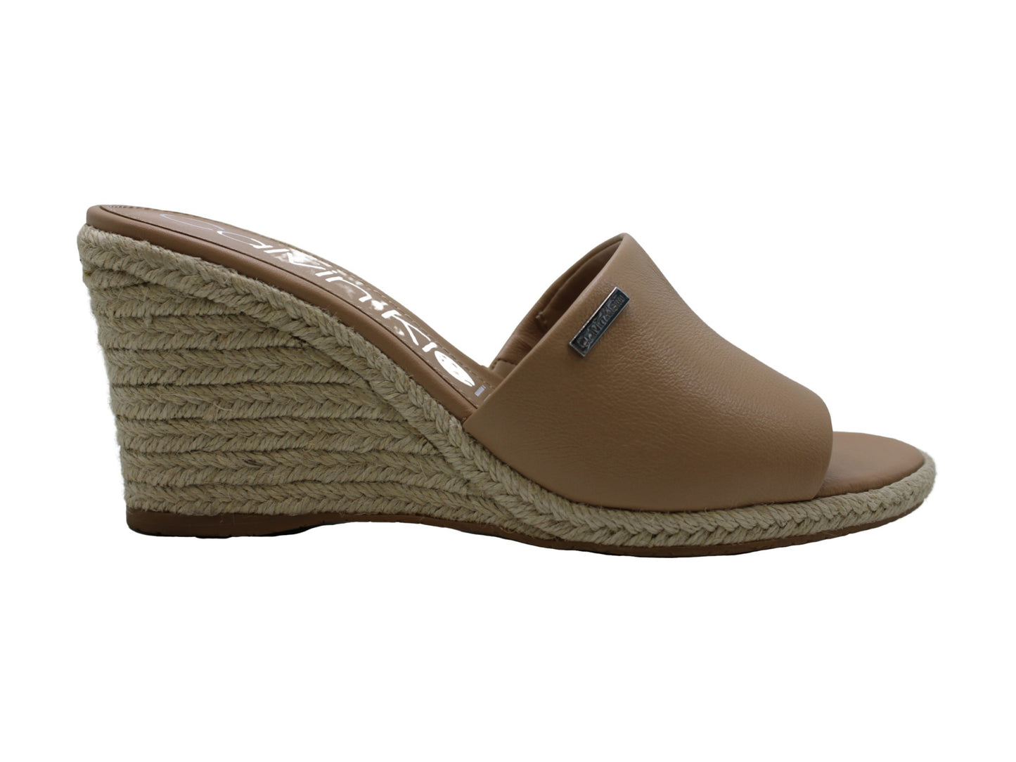 Calvin Klein Sandálias Femininas Britta Couro Abertas Plataforma Casual Marrom Tamanho 9,5M