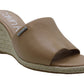 Calvin Klein Sandálias Femininas Britta Couro Abertas Plataforma Casual Marrom Tamanho 9,5M