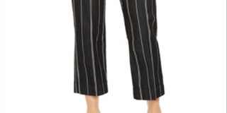 Calça cropped listrada feminina Charter Club com controle de barriga, azul, tamanho 14