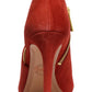 Michael Kors Elodie Suede Peep Toe Shooties Feminino Rust Tamanho 5.5