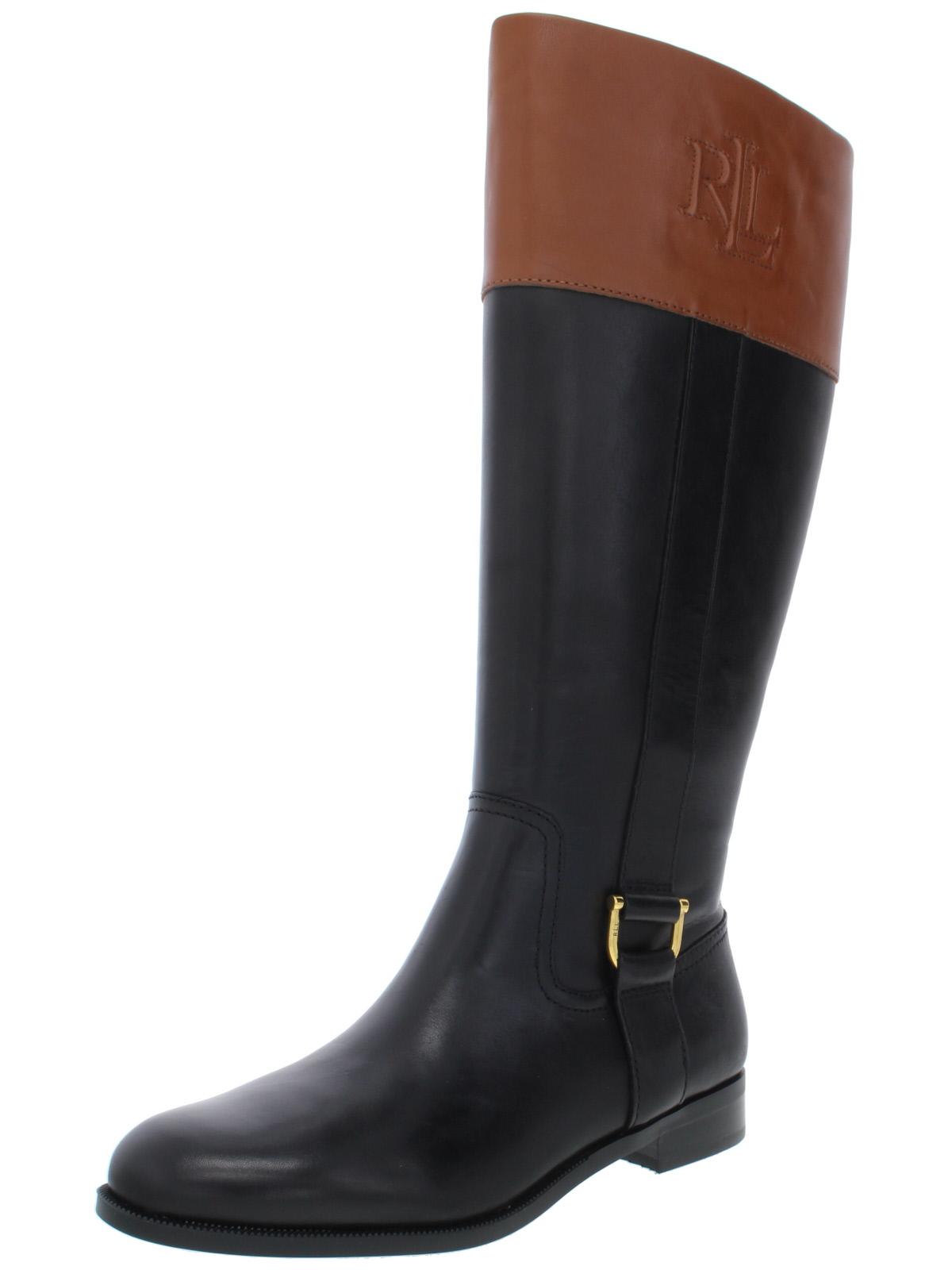 Botas de montaria femininas Ralph Lauren Bernadine em couro sortidas tamanho 6 B