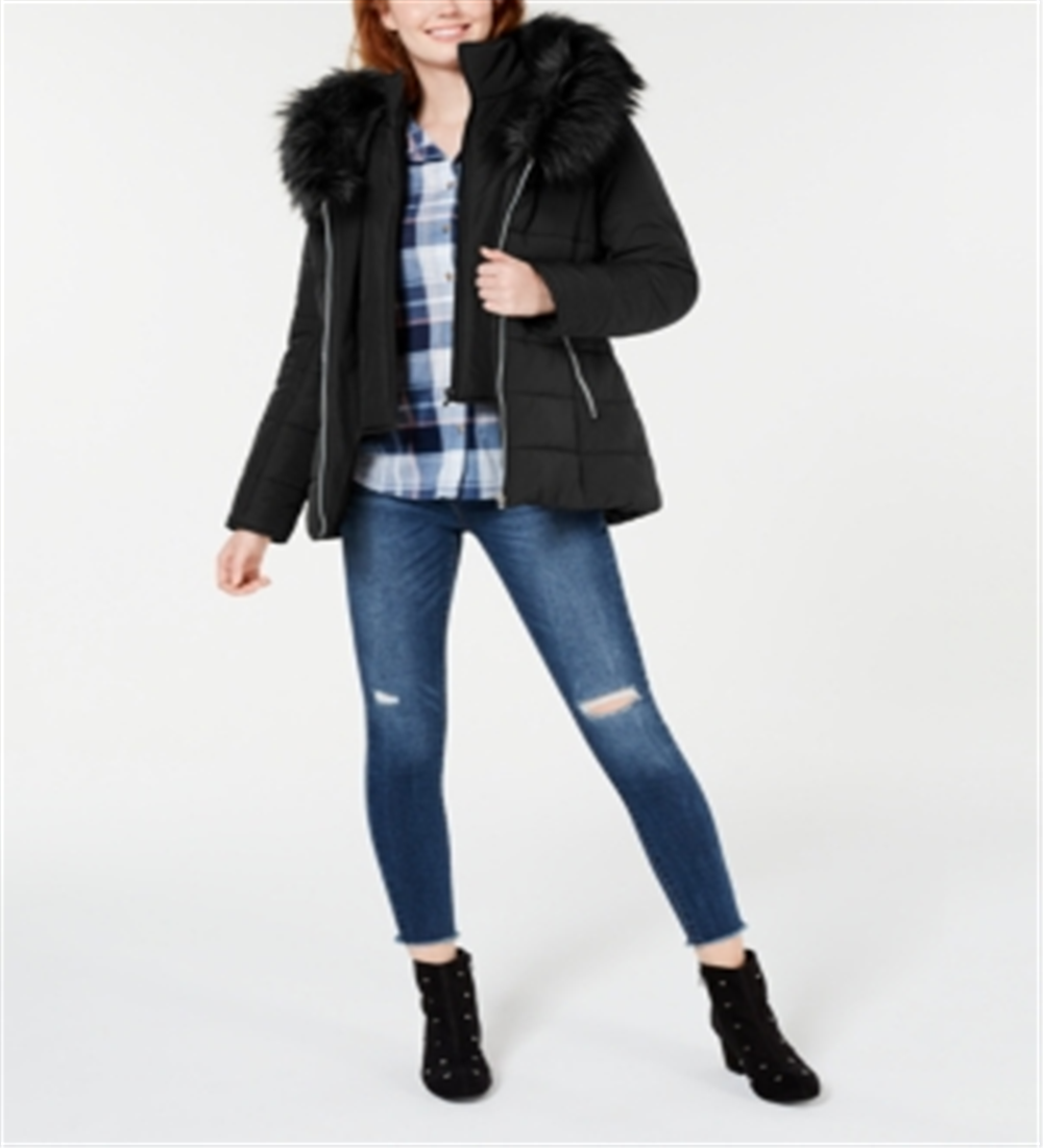 Casaco feminino Maralyn Me Faux Puffer, preto, tamanho grande