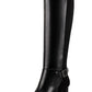 Botas de montaria femininas Bandolino Bilya com zíper até o joelho, pretas, tamanho 7,5 M