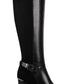 Botas de montaria femininas Bandolino Bilya com zíper até o joelho, pretas, tamanho 7,5 M
