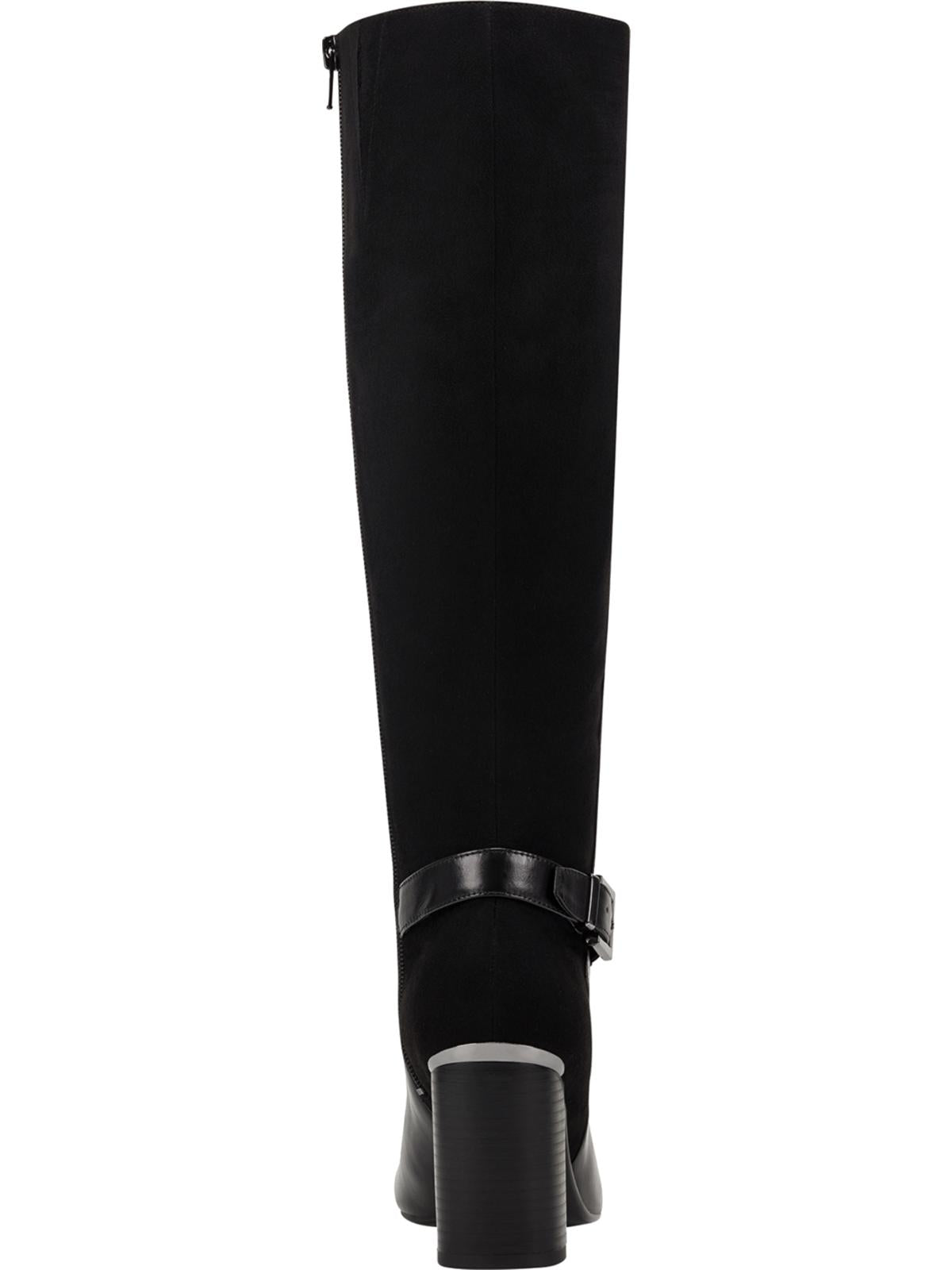 Botas de montaria femininas Bandolino Bilya com zíper até o joelho, pretas, tamanho 7,5 M