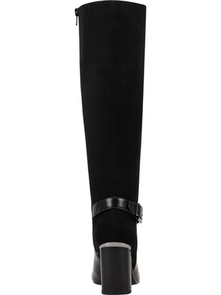 Botas de montaria femininas Bandolino Bilya com zíper até o joelho, pretas, tamanho 7,5 M