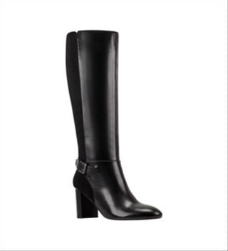 Botas de montaria femininas Bandolino Bilya com zíper até o joelho, pretas, tamanho 7,5 M