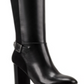 Botas de montaria femininas Bandolino Bilya com zíper até o joelho, pretas, tamanho 7,5 M