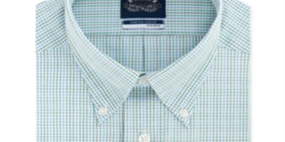 Camisa social masculina Eagle Multi Big &amp; Tall com estampa xadrez verde multicolorido tamanho 17,5-35/36