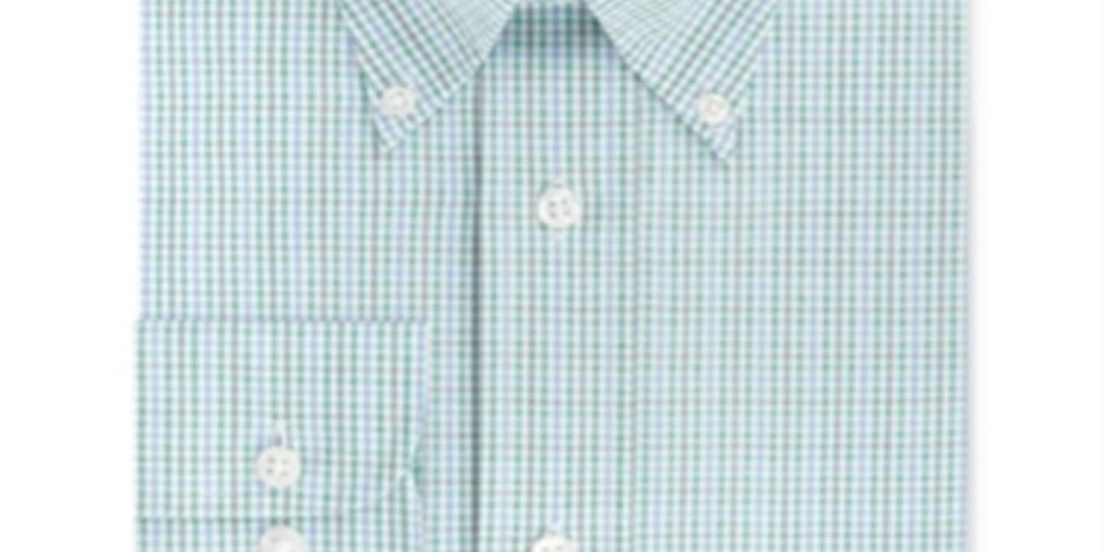 Camisa social masculina Eagle Multi Big &amp; Tall com estampa xadrez verde multicolorido tamanho 17,5-35/36