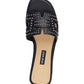 Sandálias de couro femininas Nine West Genesia com detalhes em tachas, marrom, tamanho 6 M