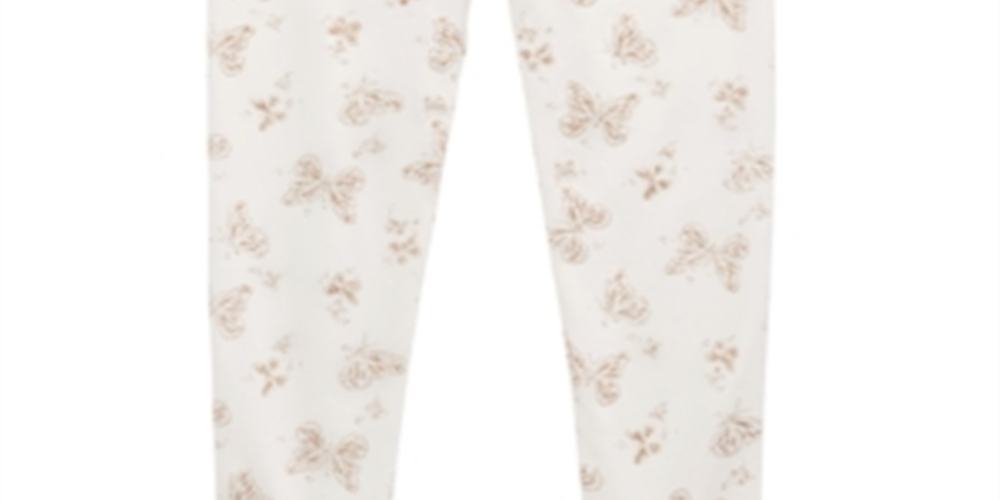Leggings estampadas de borboletas para meninas Epic Threads, tamanho 5, brancas