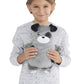 Colete de plumas transformador 2 em 1 para meninos Cubcoats Pimm The Puppy com capuz e pelúcia macia cinza