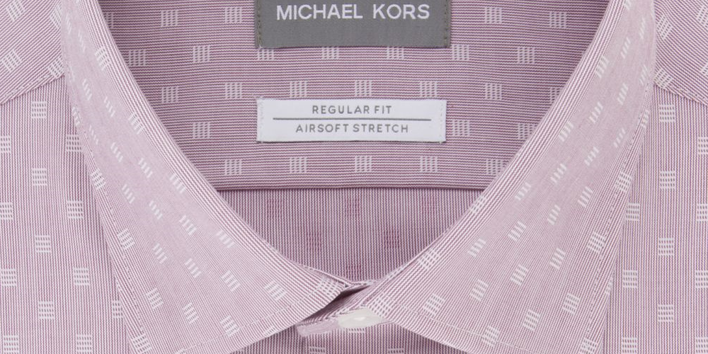 Camisa social masculina Michael Kors com gola roxa, tamanho 18,5 x 36 x 37