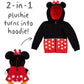 Cubcoats Transformando 2 em 1 Infantil Unissex Disney Minnie Mouse 2 em 1 Bicho de Pelúcia com Capuz Vermelho
