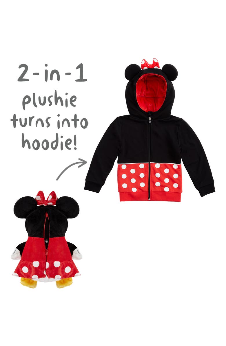 Cubcoats Transformando 2 em 1 Infantil Unissex Disney Minnie Mouse 2 em 1 Bicho de Pelúcia com Capuz Vermelho