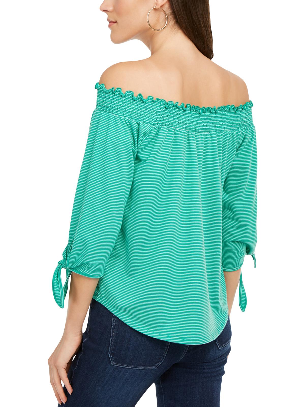 Blusa feminina ombro a ombro Maison Jules, verde, tamanho XL