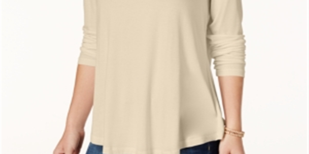 Blusa feminina de gola alta JM Collection, marrom, tamanho pequeno