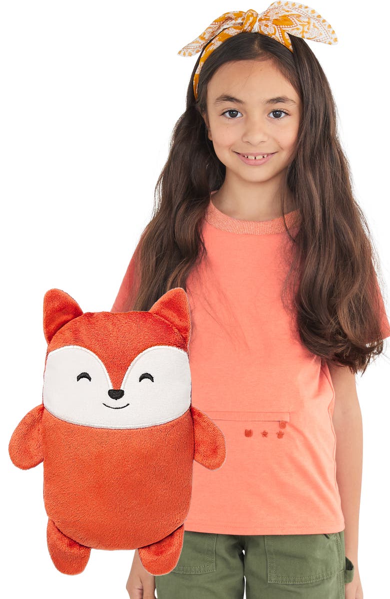 Camiseta infantil Cubcoats Flynn the Fox 2 em 1 com bicho de pelúcia laranja