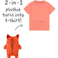 Camiseta infantil 2 em 1 Flynn the Fox da Cubcoats, tamanho 4-5, laranja