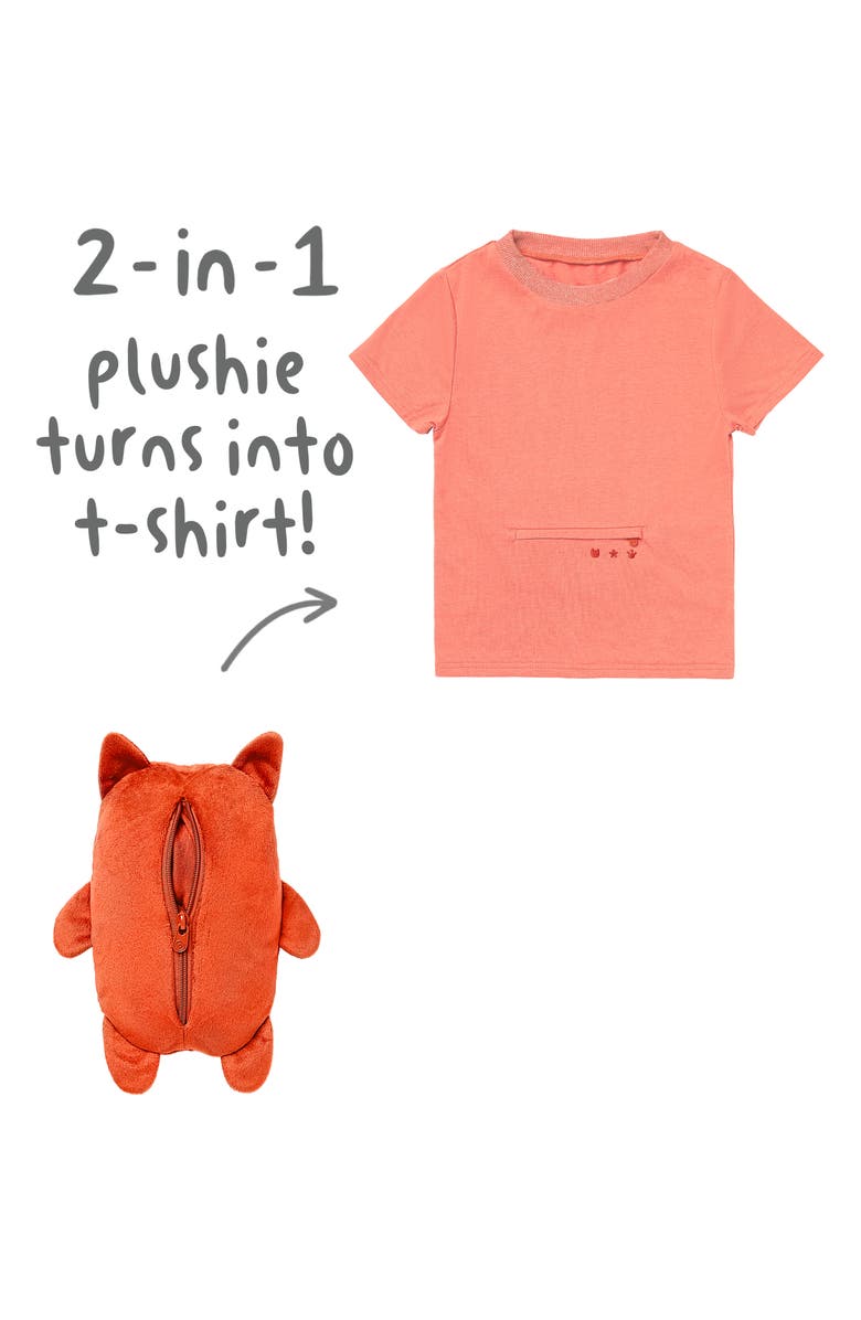 Camiseta infantil 2 em 1 Flynn the Fox da Cubcoats, tamanho 4-5, laranja