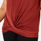 JM Collection Blusa feminina de manga curta com decote em V para usar no trabalho, vermelha, tamanho grande