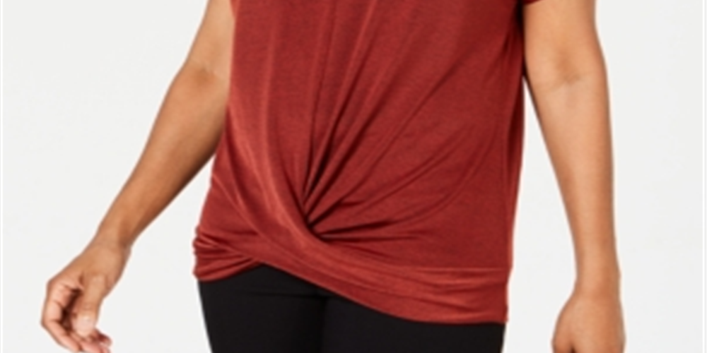 JM Collection Blusa feminina de manga curta com decote em V para usar no trabalho, vermelha, tamanho grande