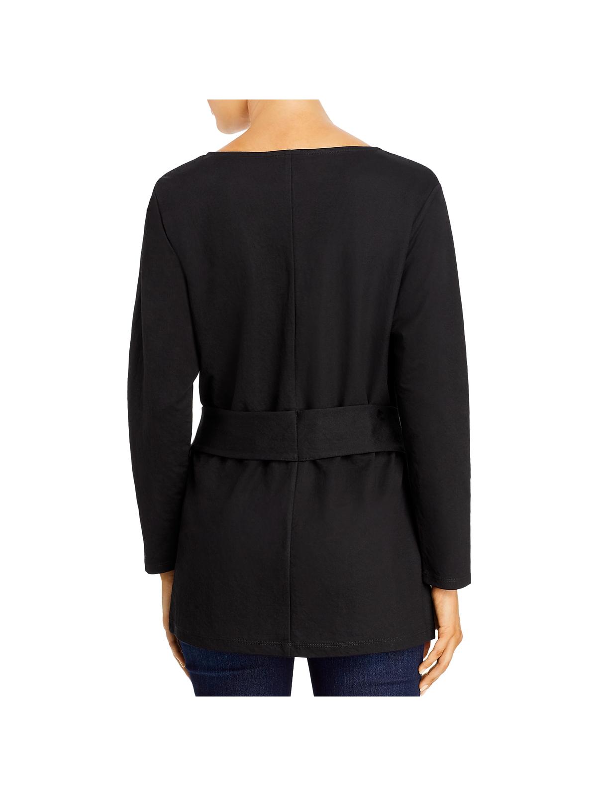 Kenneth Cole New York Túnica feminina The Timeless Knot Front com decote redondo, preta, tamanho XXS