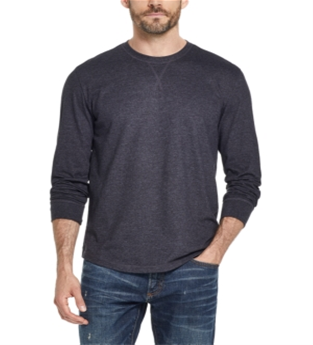 Camiseta masculina vintage de manga comprida escovada e à prova de intempéries, preta, tamanho pequeno