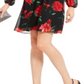 Vestido feminino de chiffon com estampa de rosas e laço nas costas, preto, tamanho extragrande, da INC International Concepts