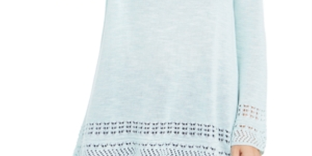 Suéter feminino com acabamento em pointelle, tamanho menta, pequeno, estilo &amp; co