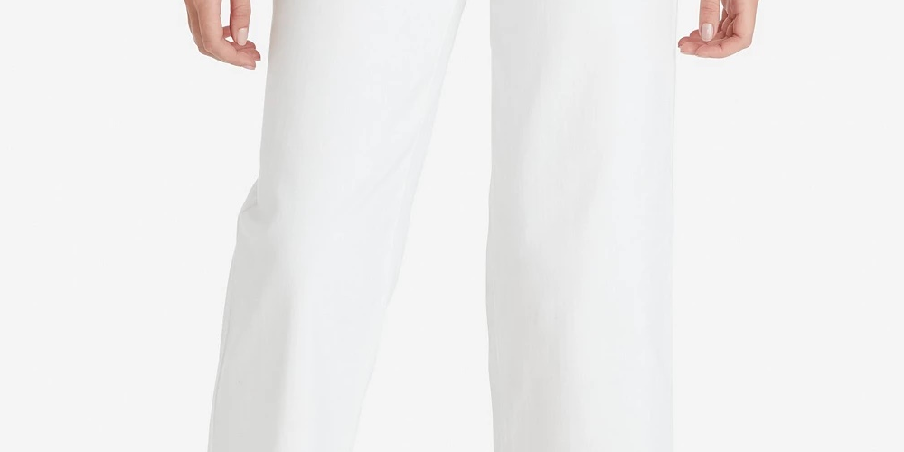 Calça Jeans Jessica Simpson Adored High Rise Wide Crop Feminina Branca Tamanho 30