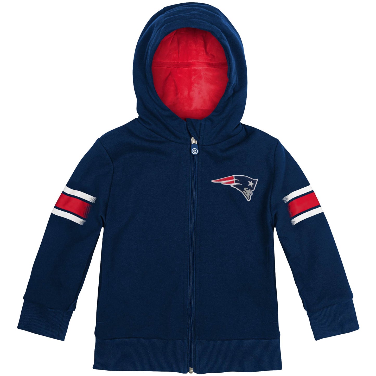 Moletom com capuz e pelúcia macios Cubcoats New England Patriots 2 em 1 para meninos, azul marinho