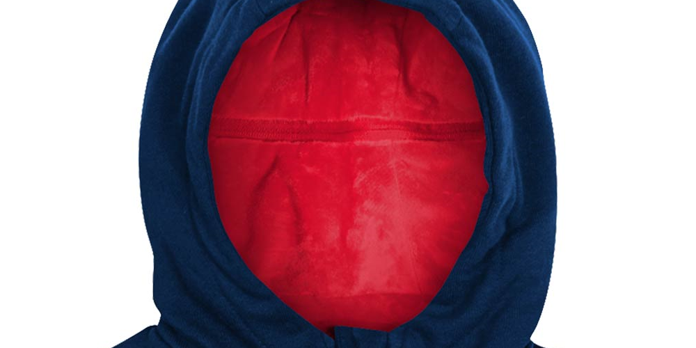 Moletom com capuz e pelúcia macios Cubcoats New England Patriots Preschool 2 em 1 com zíper e transformação, tamanho 4-5, azul-marinho