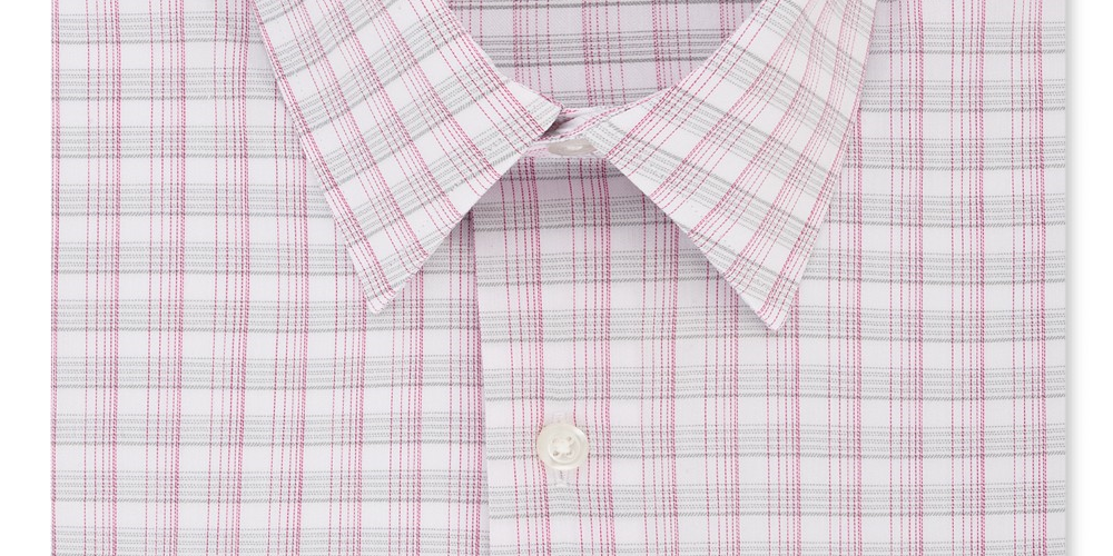 Camisa social xadrez masculina Van Heusen Classic Regular Fit, sem rugas, com gola flexível e elástica, tamanho cinza, 16,5 x 32 x 33